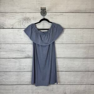 Sundry Women's Pale Blue Off The Shoulder Lightweight Mini Dress Size 1/Small